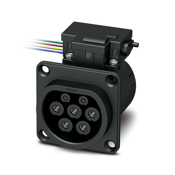 Phoenix CONNECT Type 2, Charging station outlet, 32 A , 480 V AC, Basic, without individual wires, locking actuator: 12 V, 4-pin