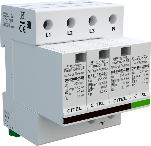 surge protector DS134RS-230/G Type 1+2 AC 230/400 V 3-phase+N